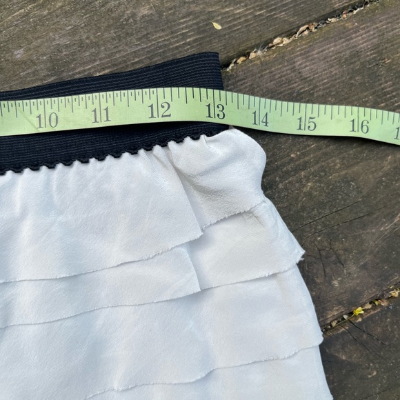 BCBGMaxAzria Moonlight Chiffon Tiered Mini w Black Elastic Waist Trim NWT - Picture 8 of 12